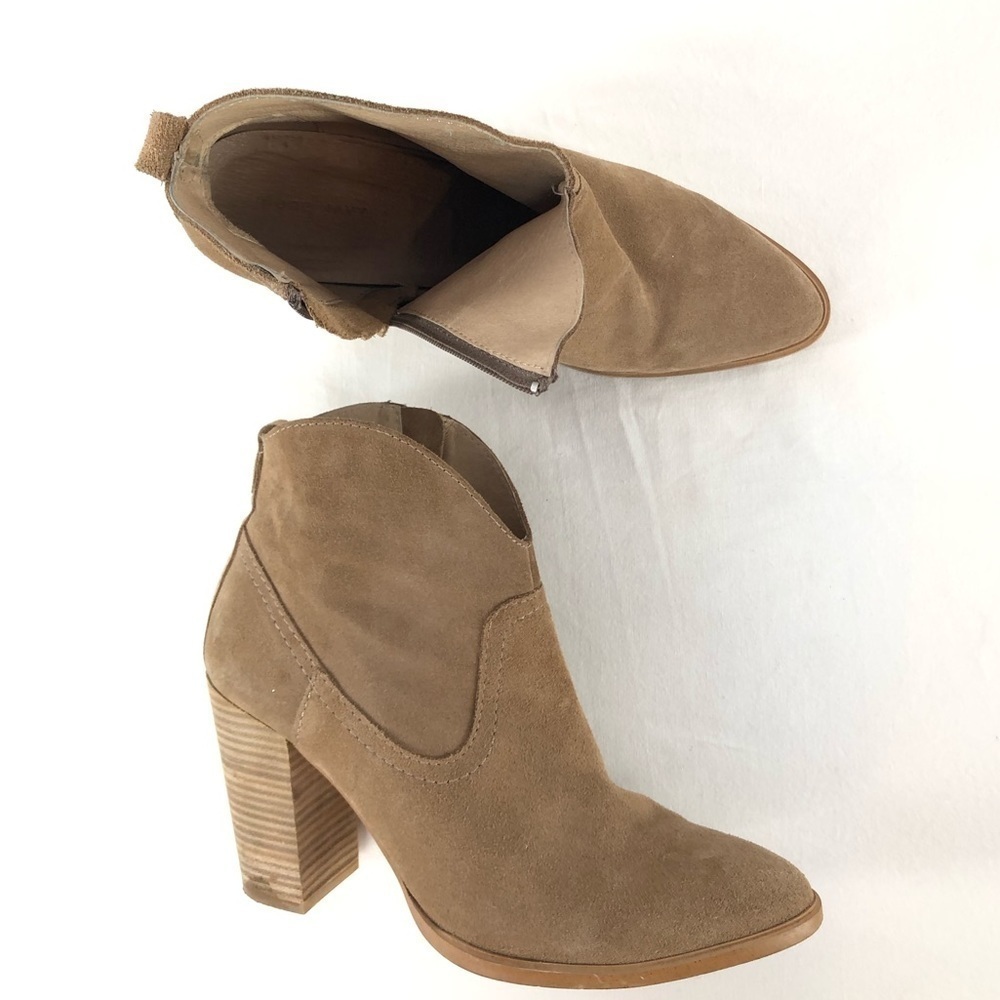 Pure Navy Suede Pointed Toe‎ Boot in Brown Size 10